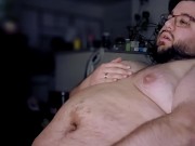 HORNY BEAR JERKS OFF IN THE MIDDLE OF THE NIGHT, CUMMING AFTER HOLDING BACK FOR A WEEK!