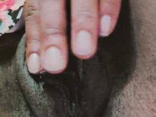 Showing u my soaking moist bushy holes and swollen large love button