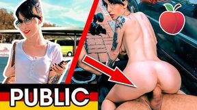Lou Nesbit gets naughty & risky in public with a reverse cowgirl POV handjob