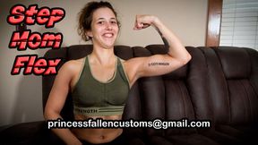 Step-Mom Flex - Princess Fallen stars in this pov muscle worship clip featuring biceps, muscle control, a brunette princess, and more