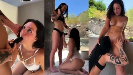 Hazey Haley X Anastasiagoth Strap On Black Didlo Lesbian Sex