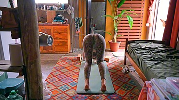 Used her right on the yoga mat