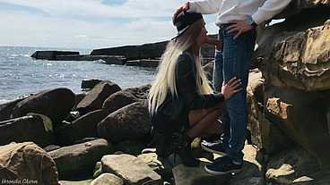 Risky Outside Fucking With Cute Blonde In Stockings On Beach 4K