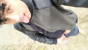 Stepping in Mud Barefoot - Dirty Feet and Jerk off and Stepping on Own Cum at the End