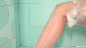 Steamy Shower Encounter: Intimate Blowjob Experience with a Friend