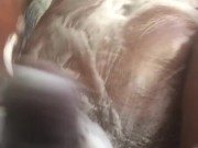 Chocolate Sexsymbol Stroking BBC IN THE Shower UNTIL she Cum's LARGE LOAD..