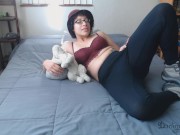 Meaty queefs in leggings bra and shoes with hairy armpits