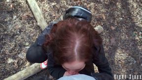 Spring Vacuum Blowjob in Public Park  Cum Swallow Outdoors