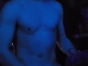 Curtis Phoenix cums on sheet riding bad dragon