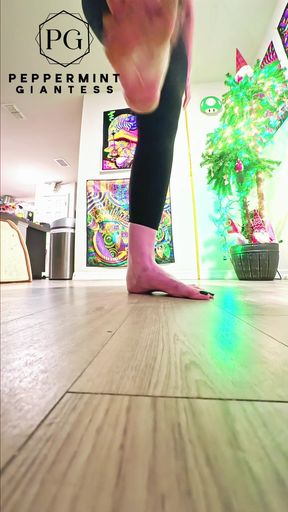 67 Giantess Size 16 Barefoot Stomp Destruction in Slow Motion