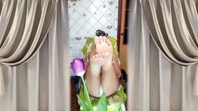 Hot Housewife Lukerya Flirts Online and Shows Off Her Appetizing Feet