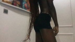 Oiled Ebony Twerk Tease POV Browngurl234 Juicy Booty Dance