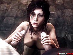 Sexy ass brunette Lara Croft fucked hard and raw