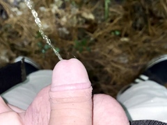 Stoner Guy with Tiny Dick Pissing Outdoors [POV]