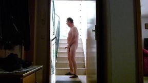 Andreas masturbates in the hallway