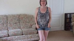 Striptease in Denim shorts Danceing