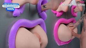 Gloryhole Fucking Three Assholes Through a Wall, Fucking Three Girls