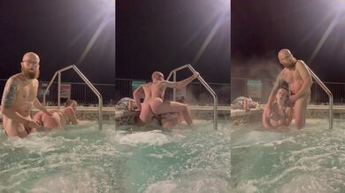 Public Hot Tub Whore Throated & Fucked