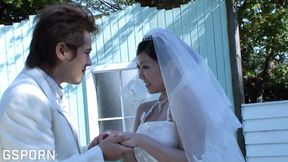 Hot Japanese Housewife Nailing Her Groom-to-be on Wedding Day