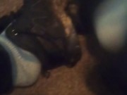 Work Boots & Cute Fuzzy Striped Dirty Socks (No Audio)