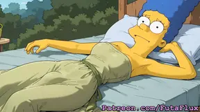 Futanari Marge Simpson Masturbating Cumshots