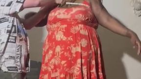 MEASUREMENT OF SUPER BBW 6 FOOT 7 INCH TALL BAREFOOT FULL STOMACH
