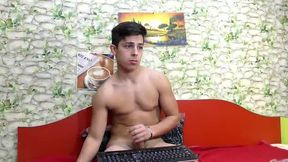 Latin Twink Stroking on Couch