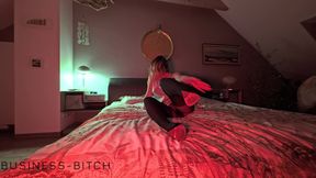 hot secretary in sexy pantyhose, grey silk top and high heels rides boss cock for cum in nylon - business-bitch