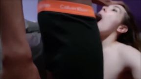 Tranny in glasses sucks black meat and rides like crazy