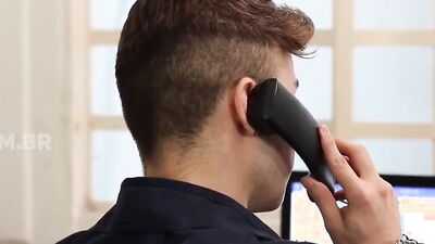 Cock hungry lad rides his colleague's phallus in the office