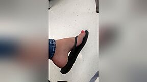 Hot College Girl In My Class Loves Dangling Her Sandals