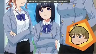 Busty hentai virgin academy girl has first time sex on campus stairs