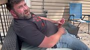 Beat my wife home so I rubbed one out on the deck in my jeans, dunks and TF T-Shirt