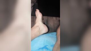 Male Foot Fetish - Mine Towering Arched Socked Feet Performing A Strip Tease Till They Are Naked