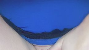 Stuffing my dirty mouth with my panties while I fingeri my pussy for the camera