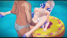 Honkai Misteln Schariac at pool