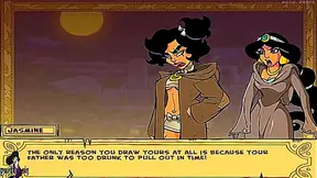 Jasmine Tempts Aladdin in a Sultry Animated Encounter Under Moonlight