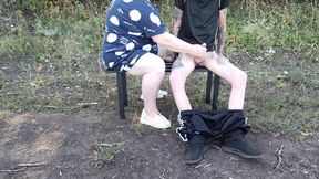 A Girlfriend in a Park Jerks off My Dick Until I Cum