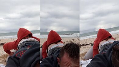 Pigslut slurps big ass on the beach nipples locked in kinky bogan