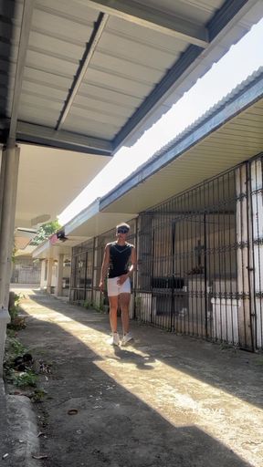 Naughty Asian on Gym Outfit