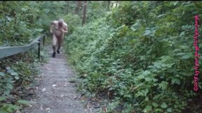 Nudist Stairs on the Forest Mountain, Outdoor Fun