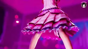 Sexy Thick Teen In Pink Dress Dancing + Gradual Undressing (3D HENTAI)