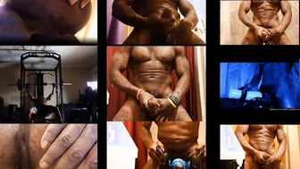 Hairy Muscular Black Stud BBC Solo Cumshot Compilation