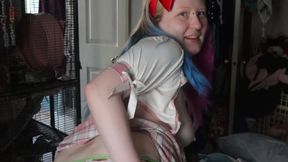 Stepdaddys Lil Slut Gets Caught Smoking