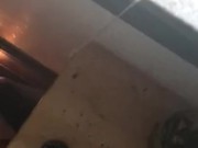 Teen pissing quick out window big cock