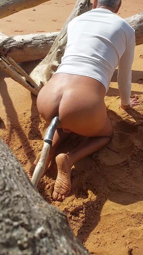Ladysilva Breaking Into Her Hot Ass with a Big Thick Cock on the Beach