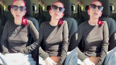 Petite milf gets off in her new car with a vibrator