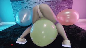 Red Head Harlow Bounces Out of This World on Big Balloons 4K