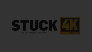 STUCK4K. Tiny Italian girl Rebecca Volpetti makes it stuck in fridge