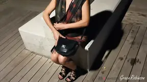 Nympho MILF flashes her big tits to seduce a lucky guy at a motel.